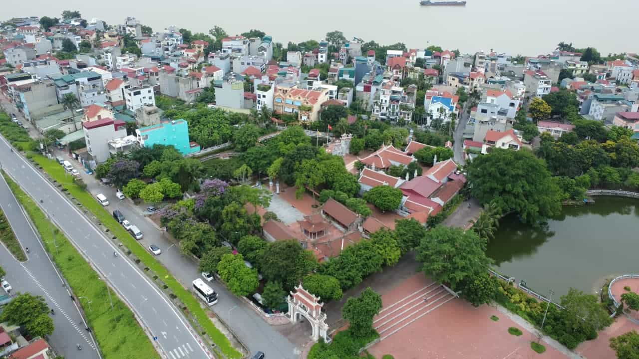 Toàn cảnh đình làng Phúc Xá - Bắc Biên nhìn từ trên cao