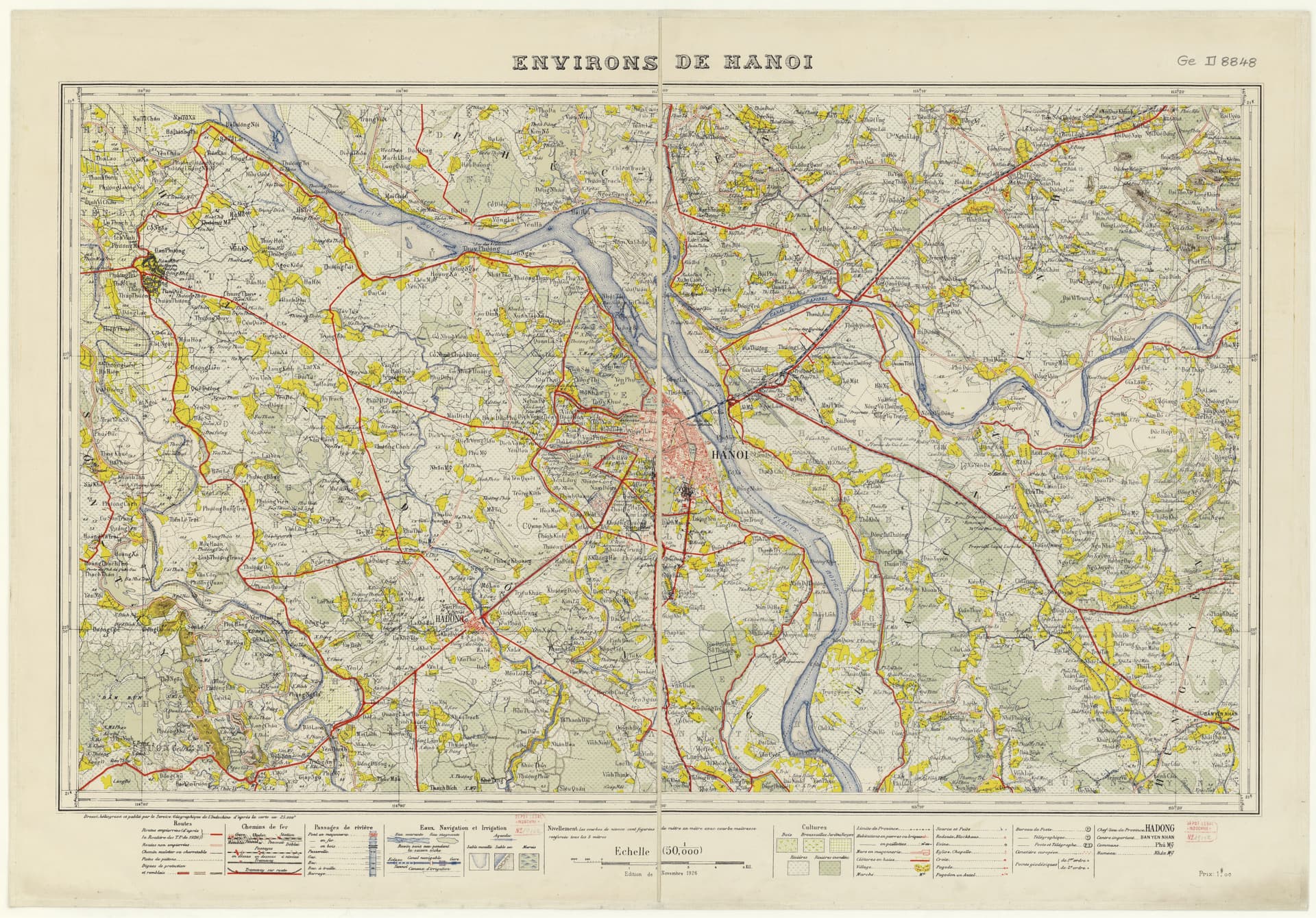 Bản đồ Vùng phụ cận Hà Nội năm 1926 (Environs de Hanoi 1926)