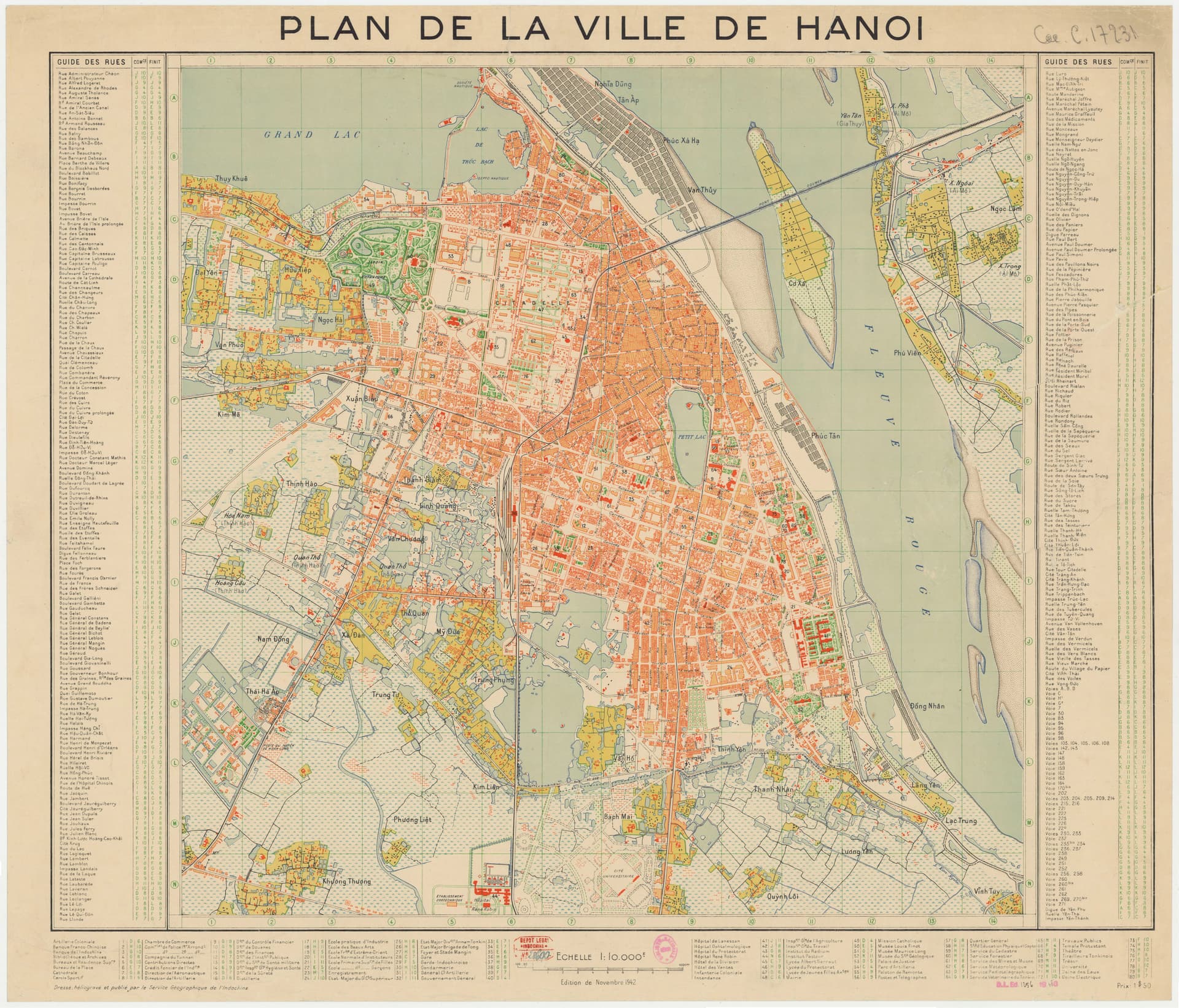 Bản đồ Thành phố Hà Nội năm 1942 (Plan de la ville de Hanoi 1942)