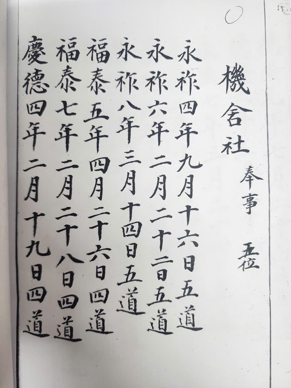 Bảng kê sắc phong lưu tại làng (Hình ảnh chụp 1 - 4)