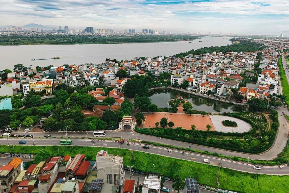 Toàn cảnh Đình Phúc Xá nhìn từ trên cao