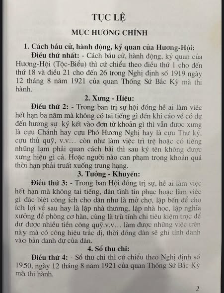 Ảnh tư liệu từ bài đăng Facebook về Hương ước làng Phúc Xá